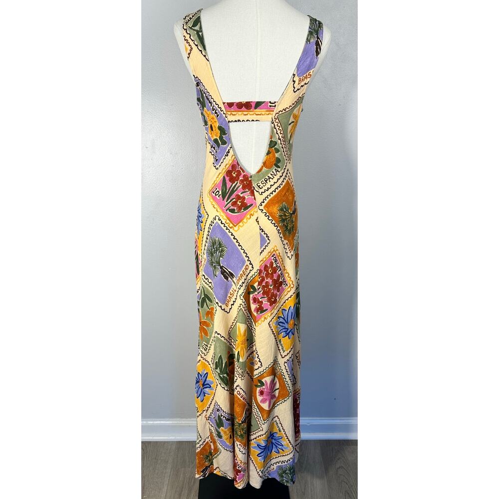 Paper Heart Floral Sz L Maxi Dress Cottagecore Boho Sleeveless Summer Midi/Maxi - Picture 3 of 12